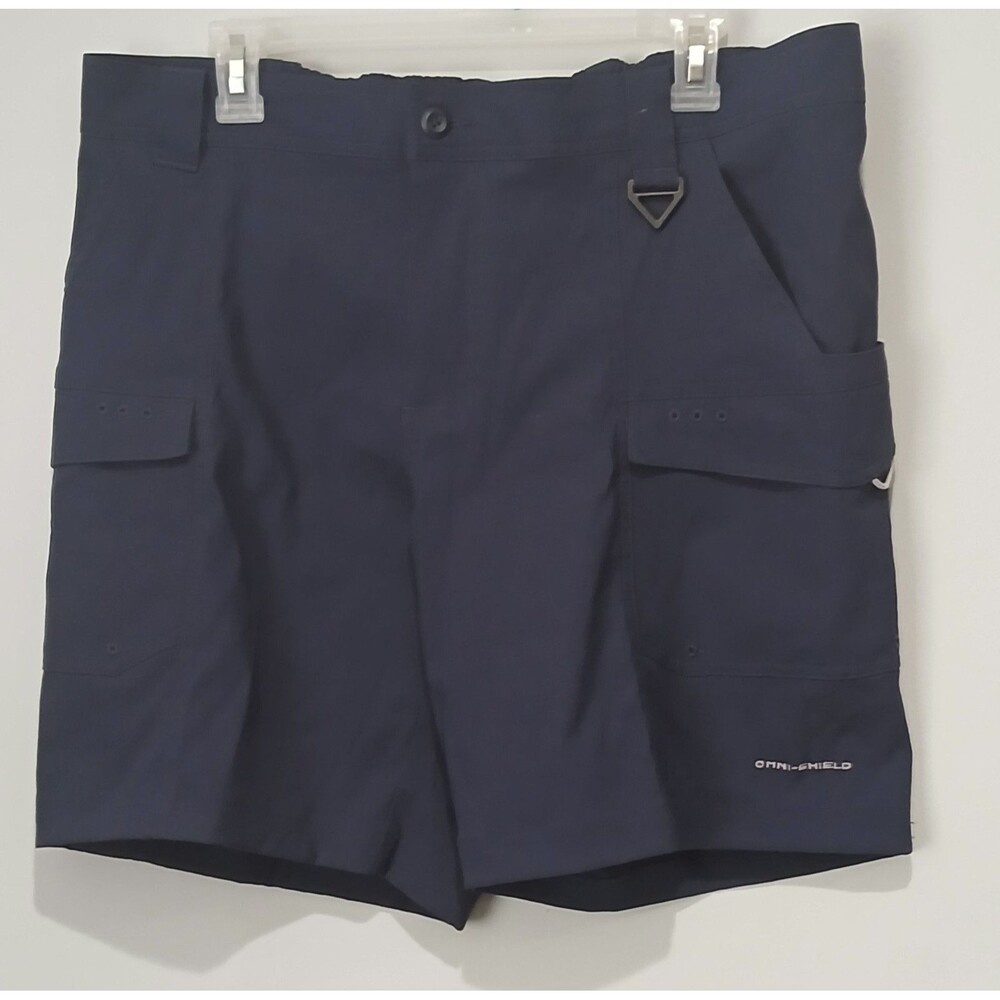 Columbia Performance Fishing Gear Omni-Shield Blue Cargo Shorts Men Size Large